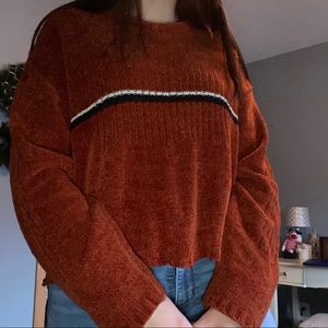 Cropped burgundy orange sweater